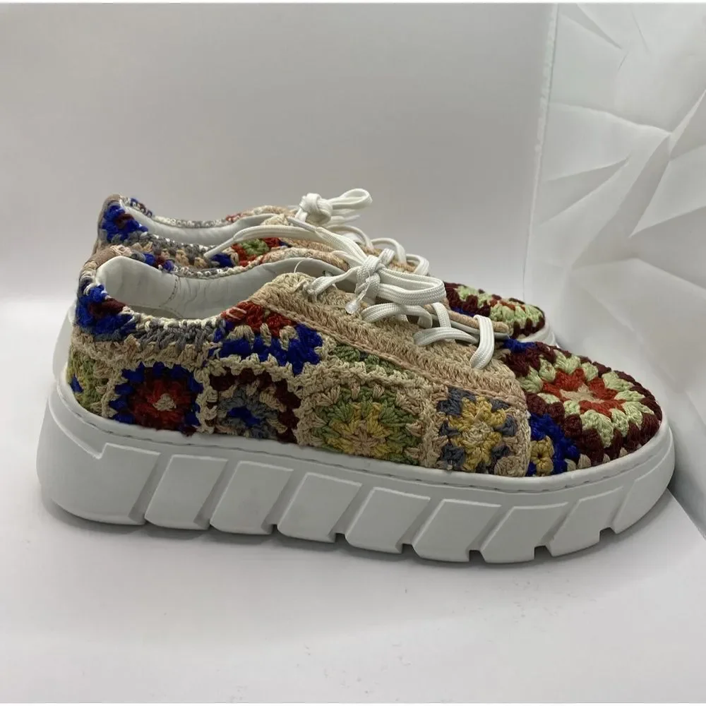 Free People‎ Catch Me If You Can Crochet Sneakers Sz 39 US W 8